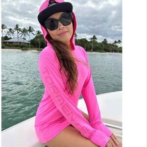 Long Sleeve Tormenter SPF Ladies Hawai’i Hoodie Heather Coral Medium turtle 🐢